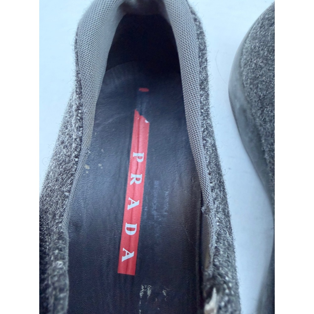 Vintage Y2K Prada Sport Mary Jane Wool Sneakers Grey Linea Rossa Vibram 2804 37 - Picture 13 of 15